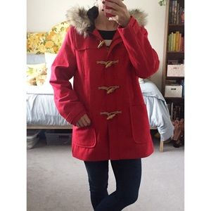 American Eagle Fur Trim Coat